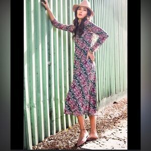 Eva Franco Floral Maxi Dress - Pink and Black